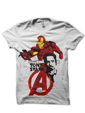 Tony Stark White Tee Hoodie, Sweatshirt | CoreVibeTees.com