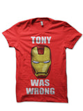 Tony Was Wrong Red Tee Hoodie, Sweatshirt | CoreVibeTees.com