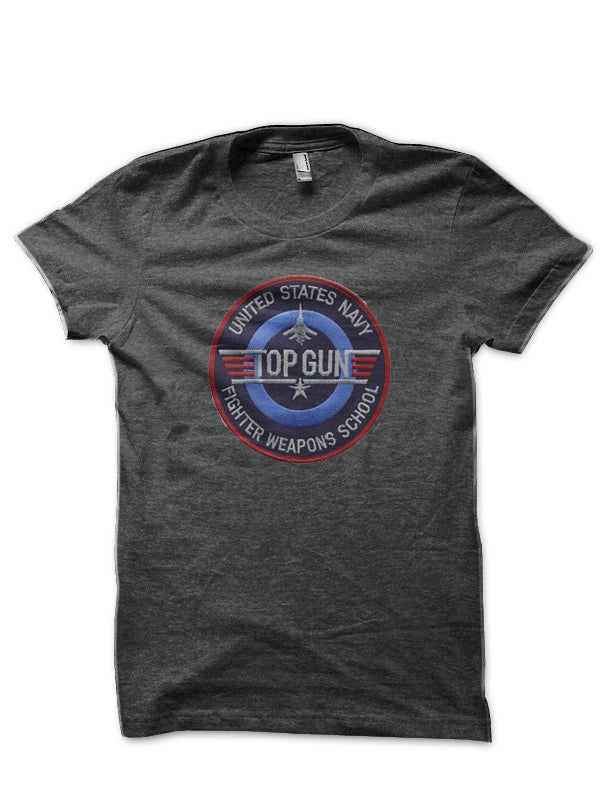 Top Gun Half Sleeve Charcoal Grey T-Shirt Hoodie, Sweatshirt | CoreVibeTees.com