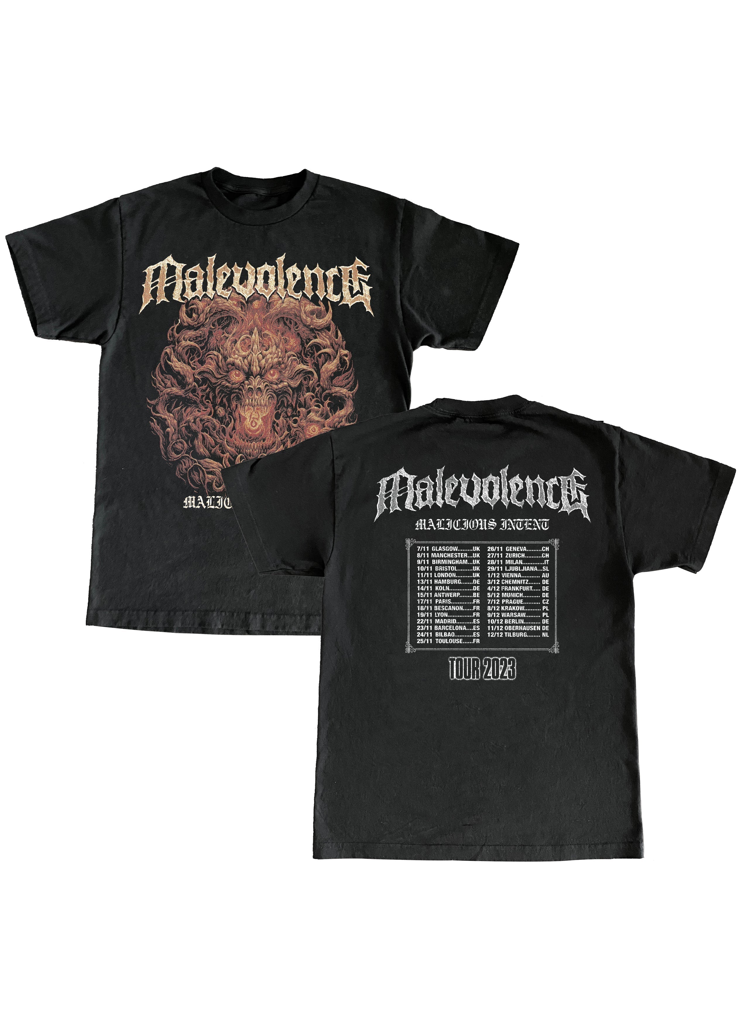 Malevolence Tour 2023 T-Shirt Hoodie, Sweatshirt | CoreVibeTees.com