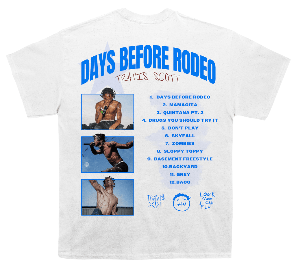 Travis Scott "Days Before Rodeo" Backprint TEE Hoodie, Sweatshirt | CoreVibeTees.com (Image 1)
