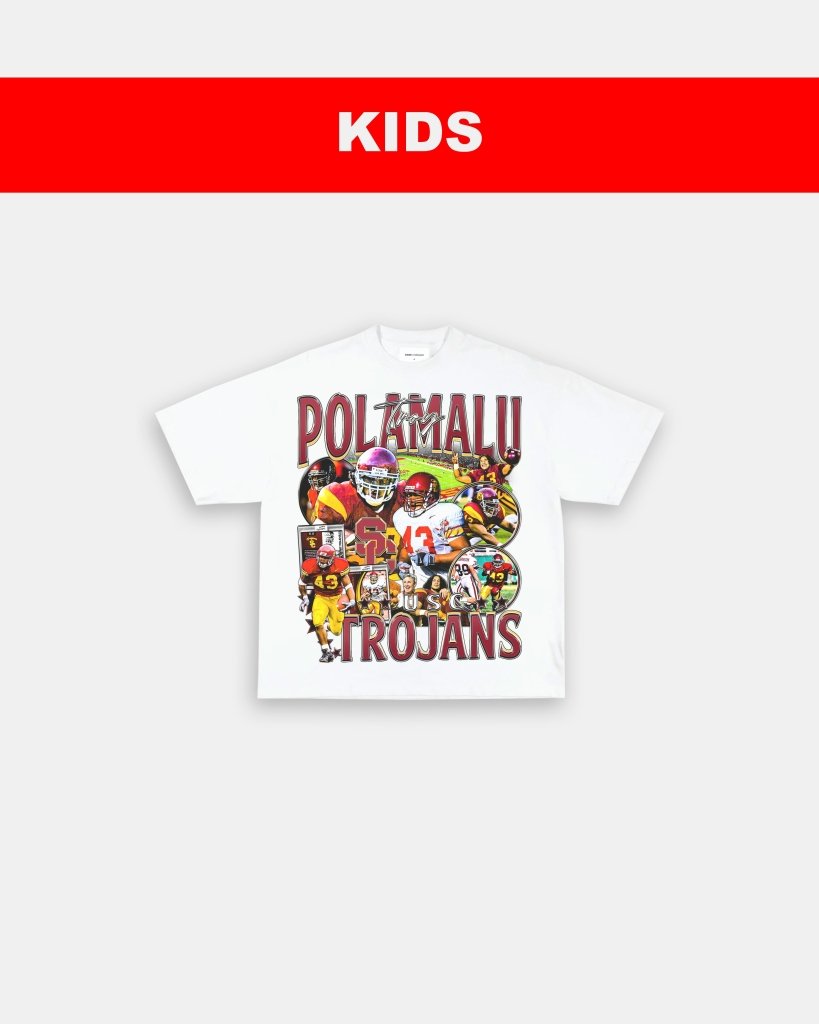 TROY POLAMALU - USC- KIDS TEE Hoodie, Sweatshirt | CoreVibeTees.com (Image 2)