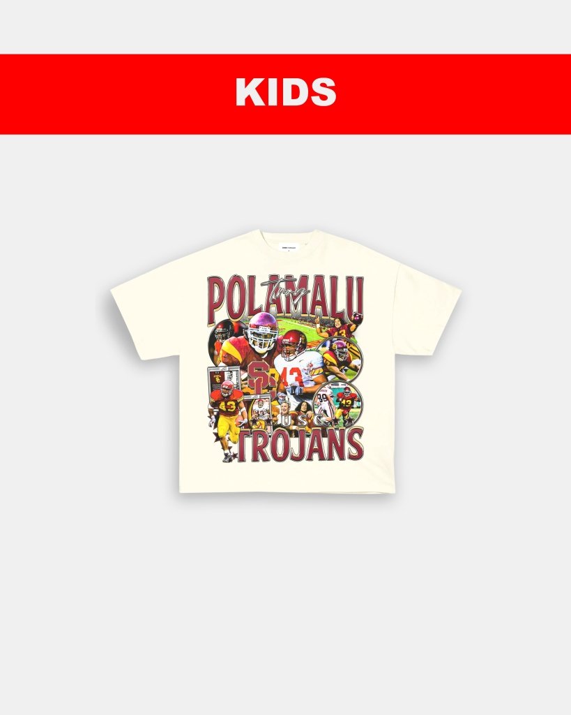 TROY POLAMALU - USC- KIDS TEE Hoodie, Sweatshirt | CoreVibeTees.com (Image 5)
