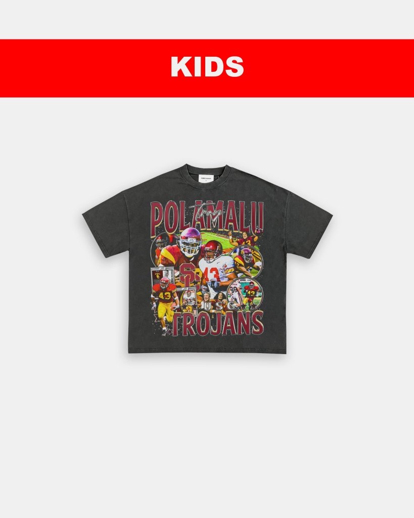 TROY POLAMALU - USC- KIDS TEE Hoodie, Sweatshirt | CoreVibeTees.com (Image 1)