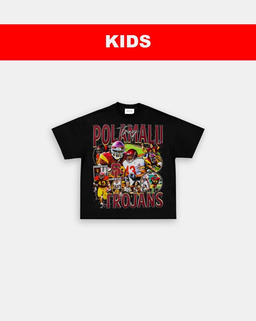 TROY POLAMALU - USC- KIDS TEE Hoodie, Sweatshirt | CoreVibeTees.com (Image 4)