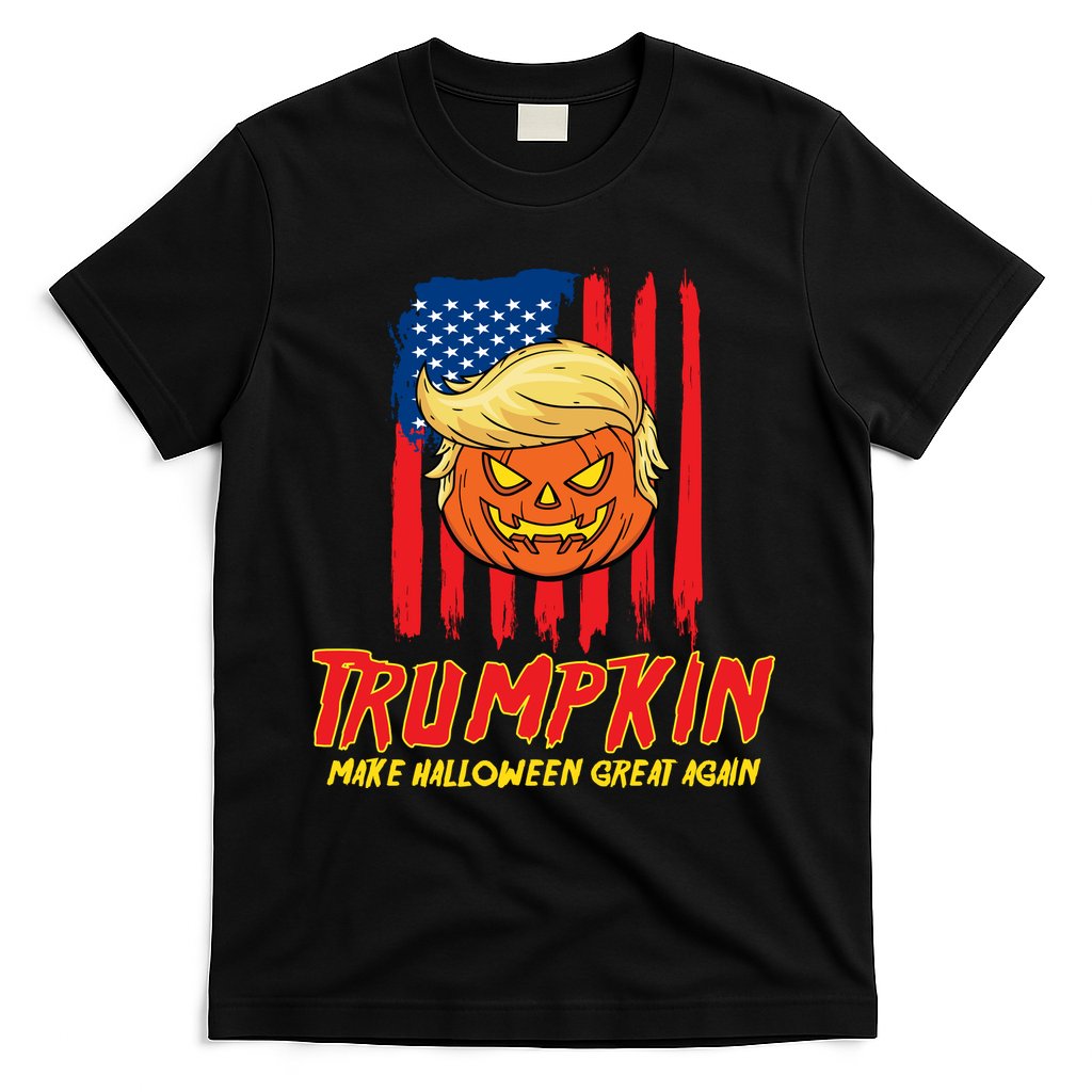 Trumpkin American Flag Make Halloween Great Again T-Shirt Hoodie, Sweatshirt | CoreVibeTees.com