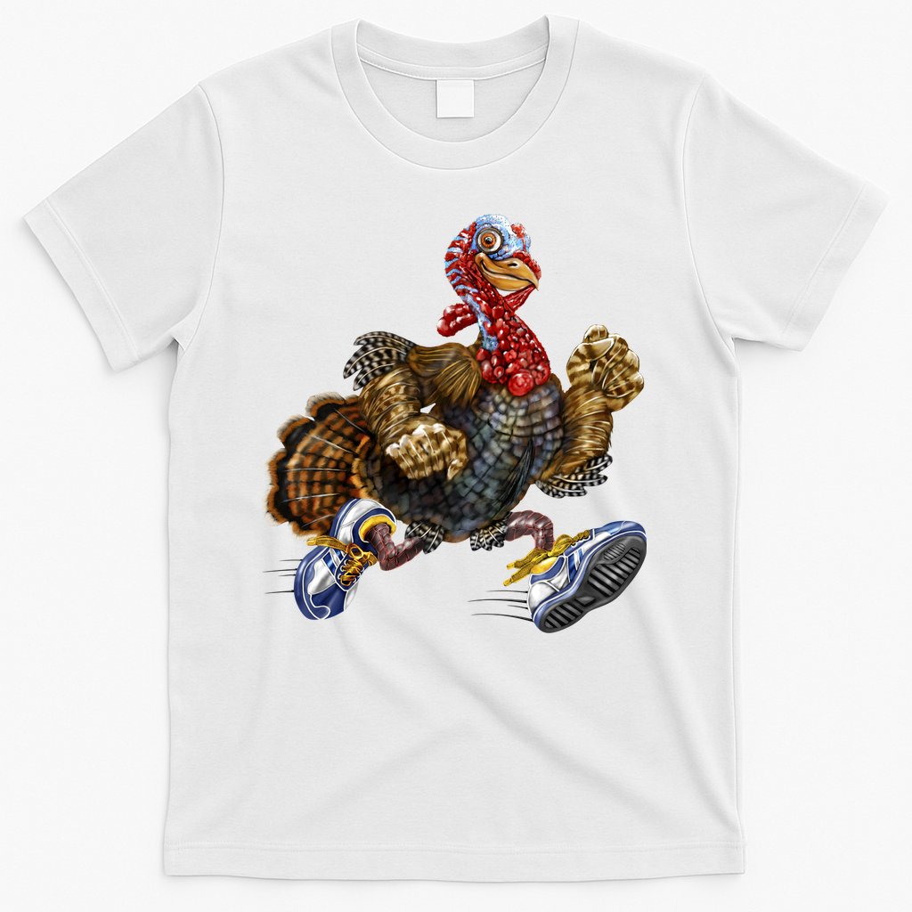 Turkey Running In Action Thanksgiving T-Shirt Hoodie, Sweatshirt | CoreVibeTees.com