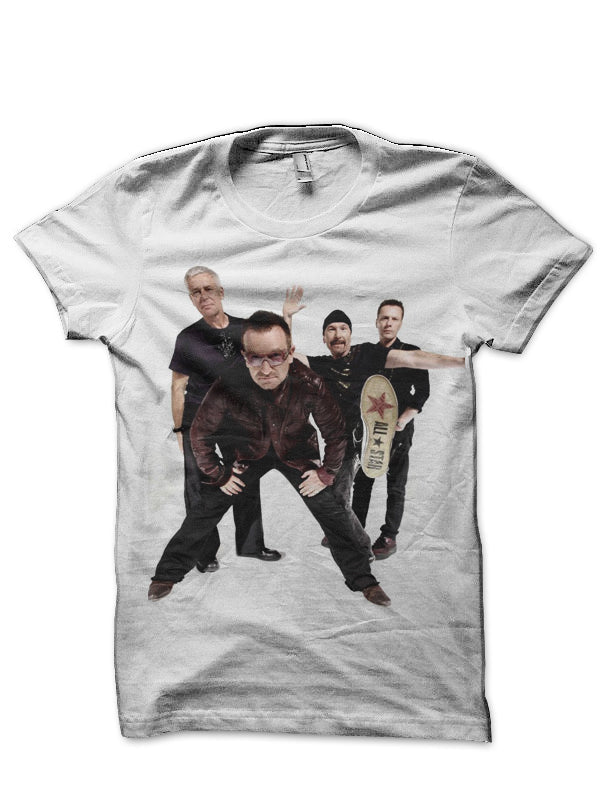 U2 Half Sleeve White T-Shirt Hoodie, Sweatshirt | CoreVibeTees.com