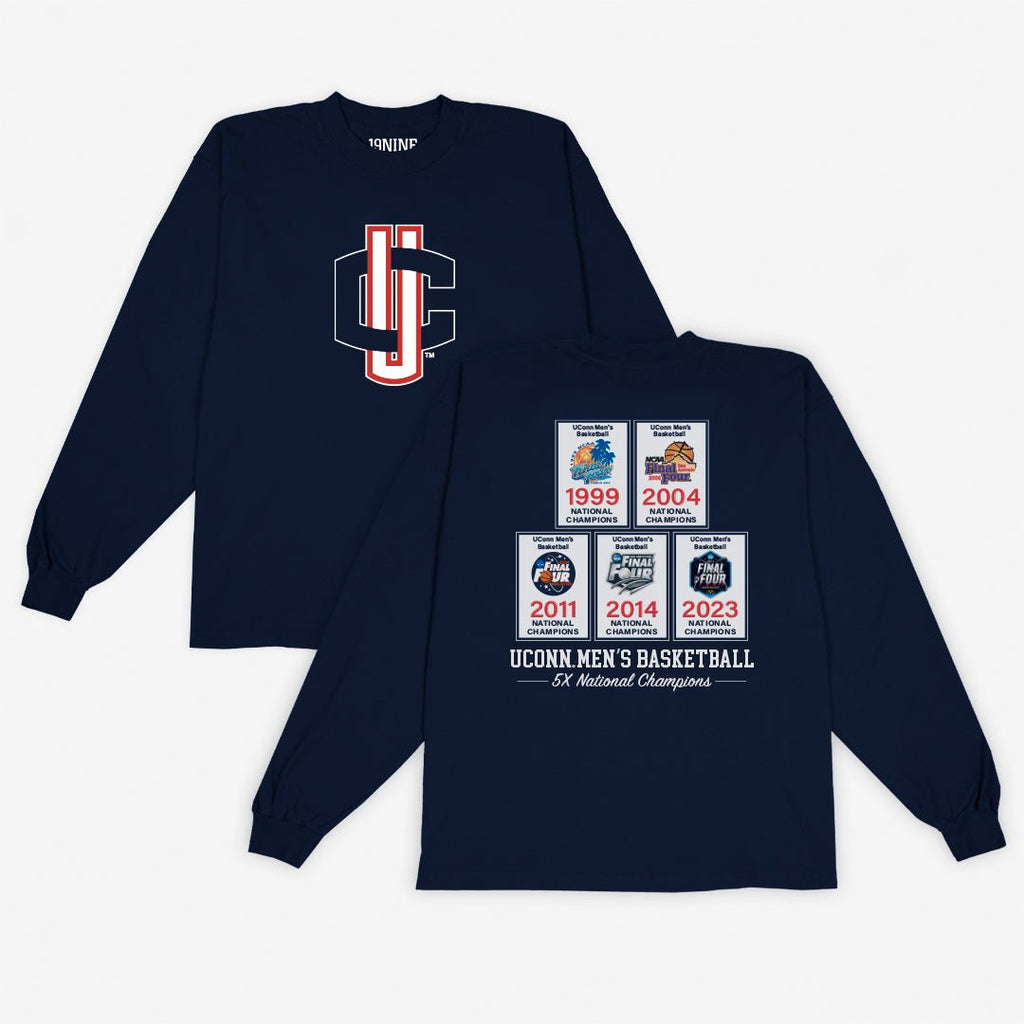UConn Men's Banners L/S Tee Hoodie, Sweatshirt | CoreVibeTees.com (Image 1)