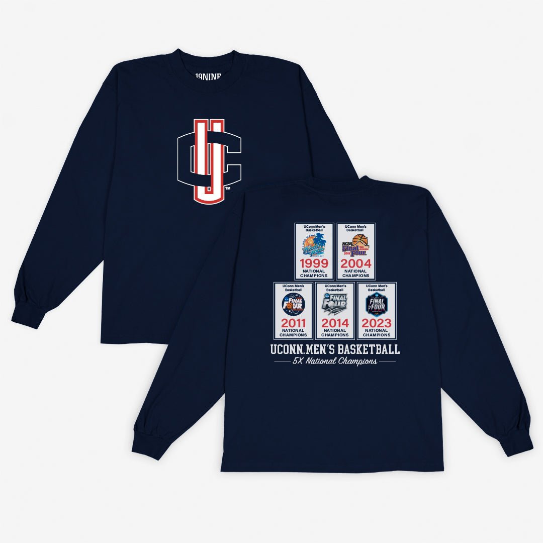 UConn Men's Banners L/S Tee Hoodie, Sweatshirt | CoreVibeTees.com (Image 1)