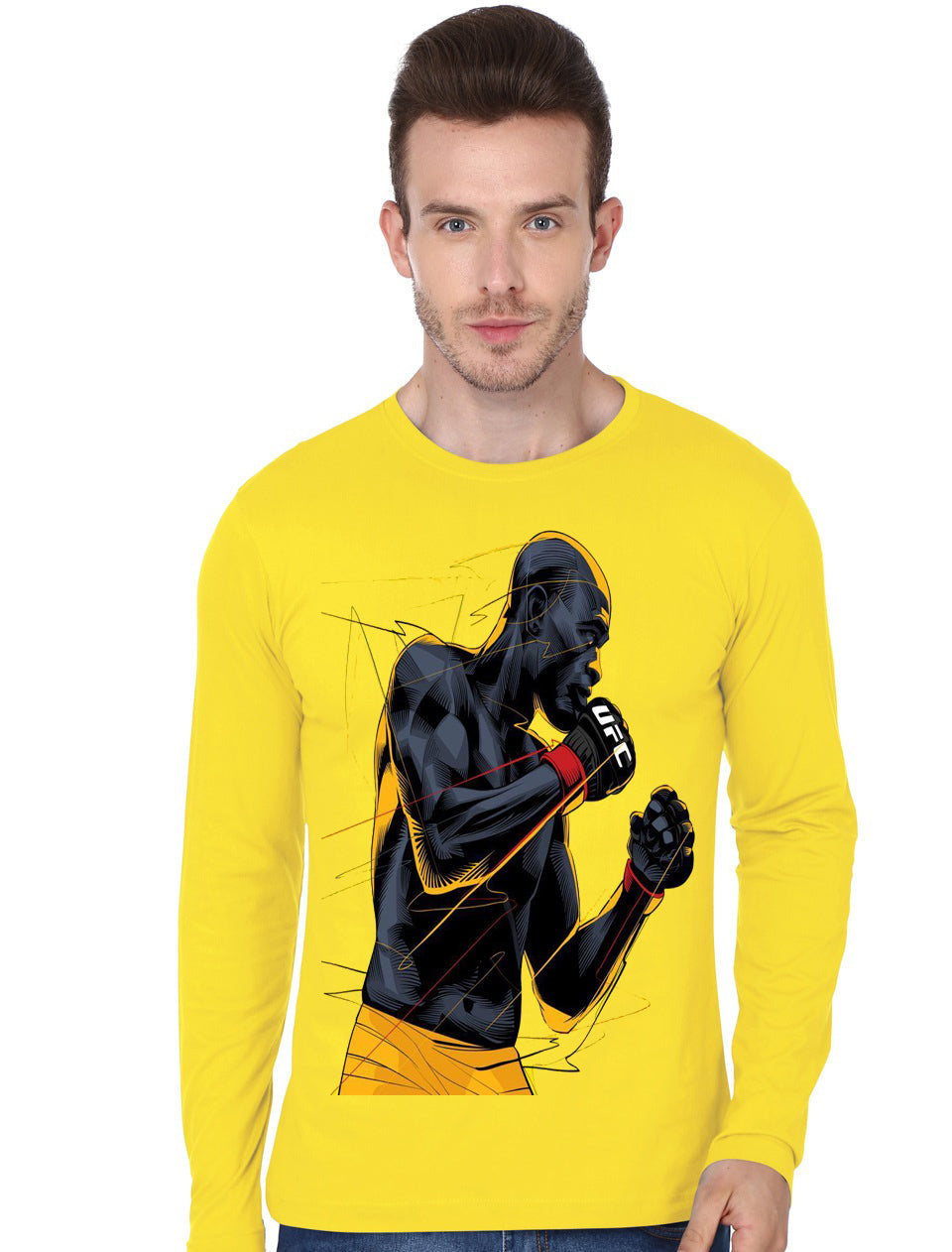 Ufc Yellow Full Sleeve T-Shirt Hoodie, Sweatshirt | CoreVibeTees.com