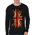 Uk Flag Black Full Sleeve Tee Hoodie, Sweatshirt | CoreVibeTees.com
