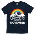 Unicorns Are Born In November Rainbow Retro T-Shirt Hoodie, Sweatshirt | CoreVibeTees.com