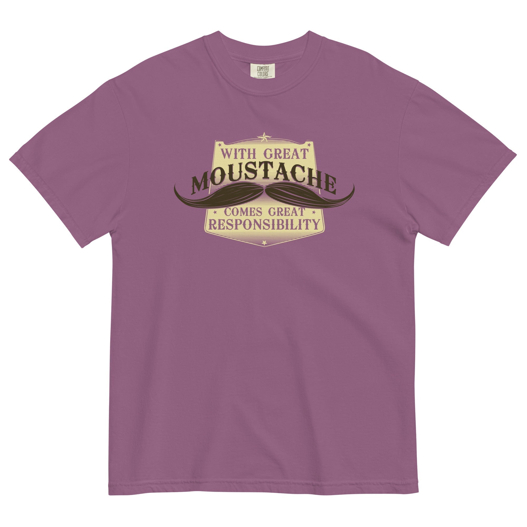 With Great Moustache Men's Relaxed Fit Tee Hoodie, Sweatshirt | CoreVibeTees.com (Image 2)