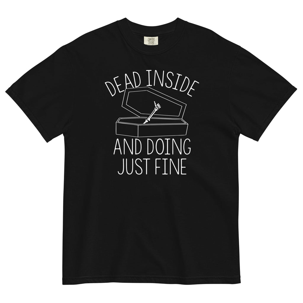 Dead Inside And Doing Fine Men's Relaxed Fit Tee Hoodie, Sweatshirt | CoreVibeTees.com (Image 1)