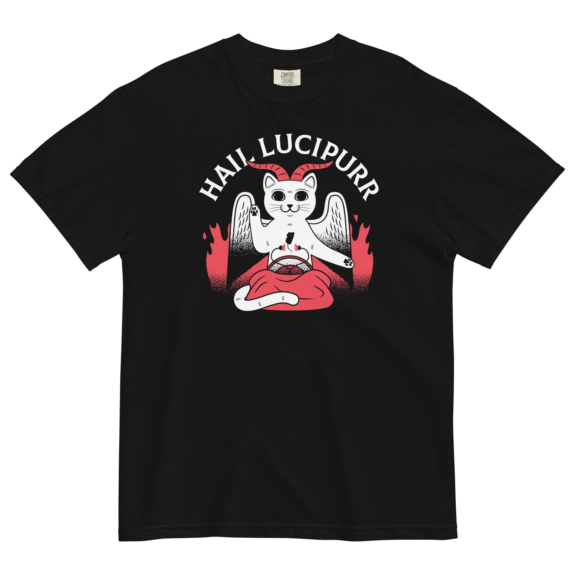 Hail Lucipurr Men's Relaxed Fit Tee Hoodie, Sweatshirt | CoreVibeTees.com (Image 1)