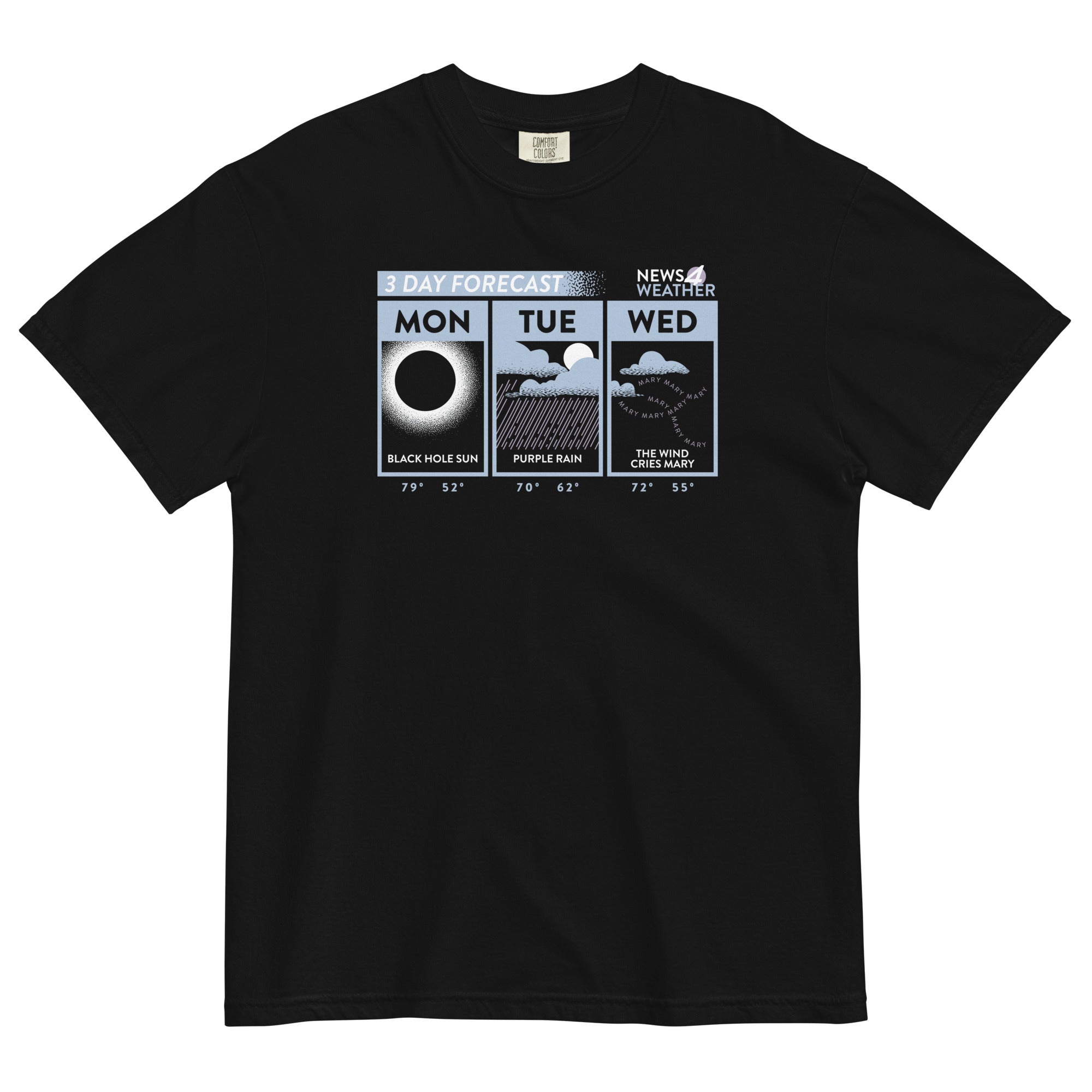 3 Day Forecast Men's Relaxed Fit Tee Hoodie, Sweatshirt | CoreVibeTees.com (Image 1)