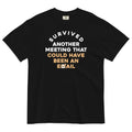 Survived Another Meeting Men's Relaxed Fit Tee Hoodie, Sweatshirt | CoreVibeTees.com (Image 1)