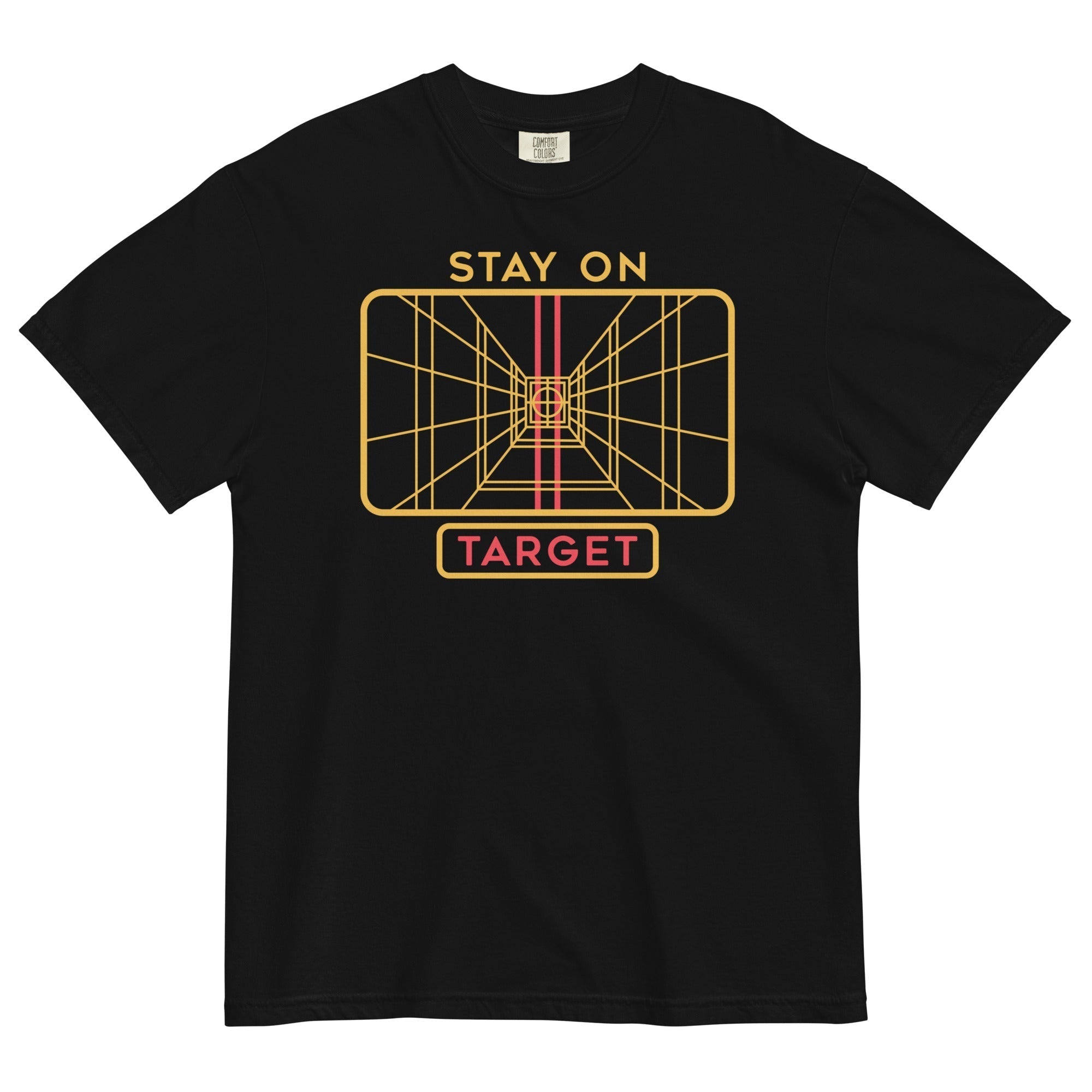 Stay On Target Men's Relaxed Fit Tee Hoodie, Sweatshirt | CoreVibeTees.com (Image 1)