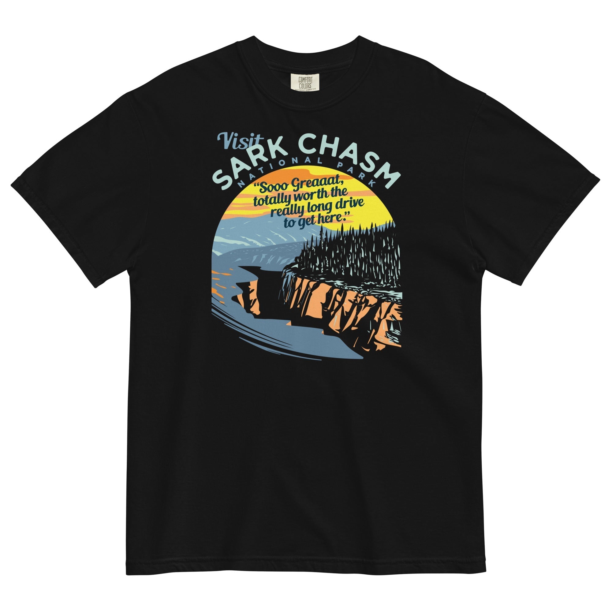 Visit Sark Chasm Men's Relaxed Fit Tee Hoodie, Sweatshirt | CoreVibeTees.com (Image 2)