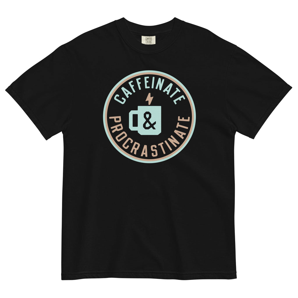 Caffeinate And Procrastinate Men's Relaxed Fit Tee Hoodie, Sweatshirt | CoreVibeTees.com (Image 1)