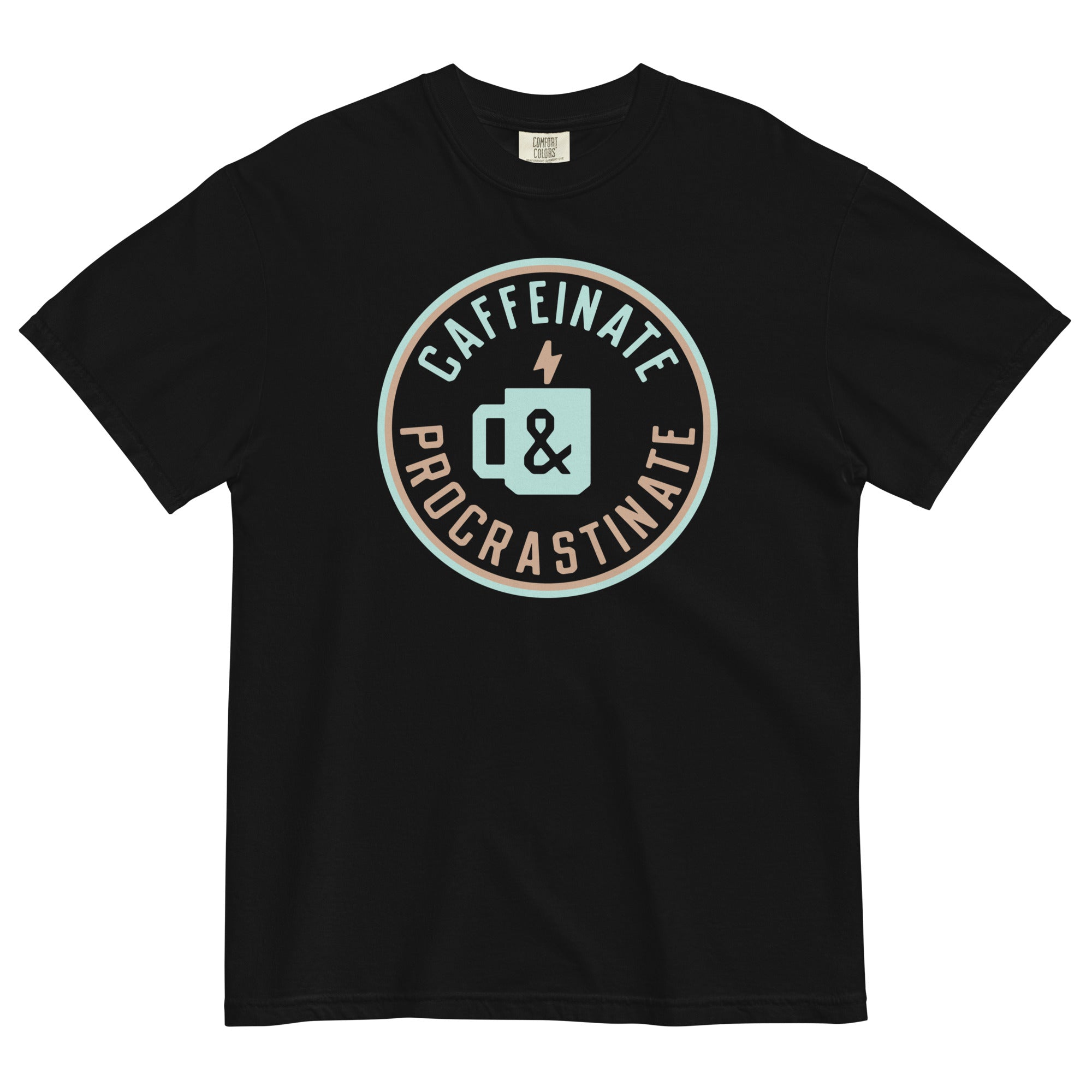 Caffeinate And Procrastinate Men's Relaxed Fit Tee Hoodie, Sweatshirt | CoreVibeTees.com (Image 1)
