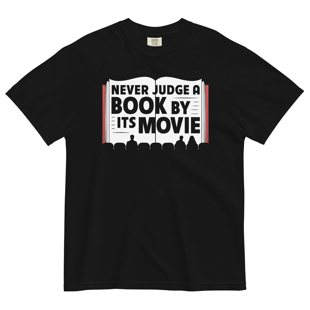 Never Judge A Book By Its Movie Men's Relaxed Fit Tee Hoodie, Sweatshirt | CoreVibeTees.com (Image 1)