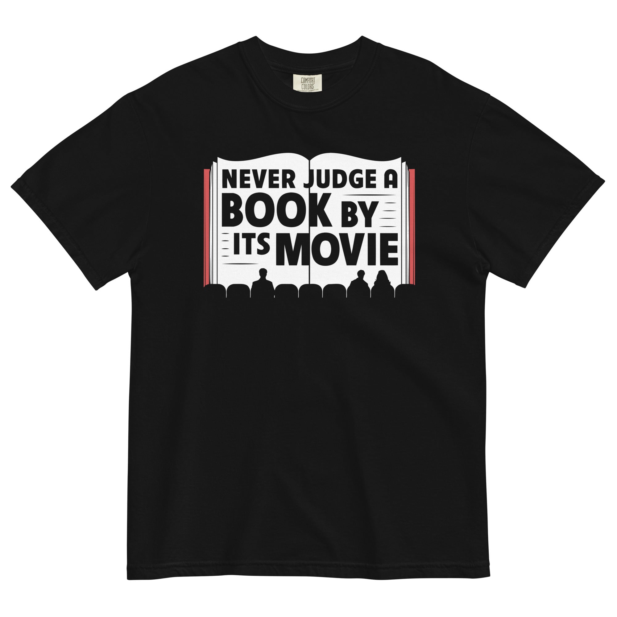 Never Judge A Book By Its Movie Men's Relaxed Fit Tee Hoodie, Sweatshirt | CoreVibeTees.com (Image 1)