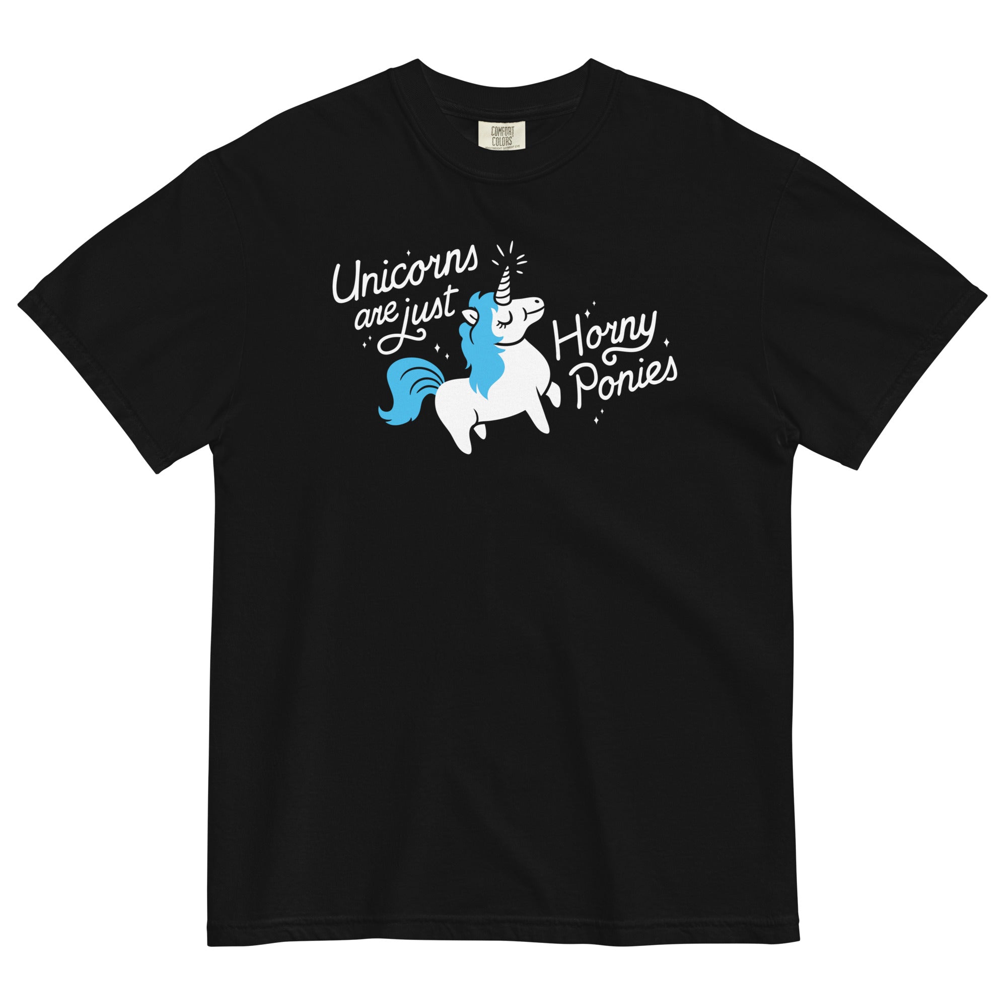 Unicorns Are Just Horny Ponies Men's Relaxed Fit Tee Hoodie, Sweatshirt | CoreVibeTees.com (Image 2)