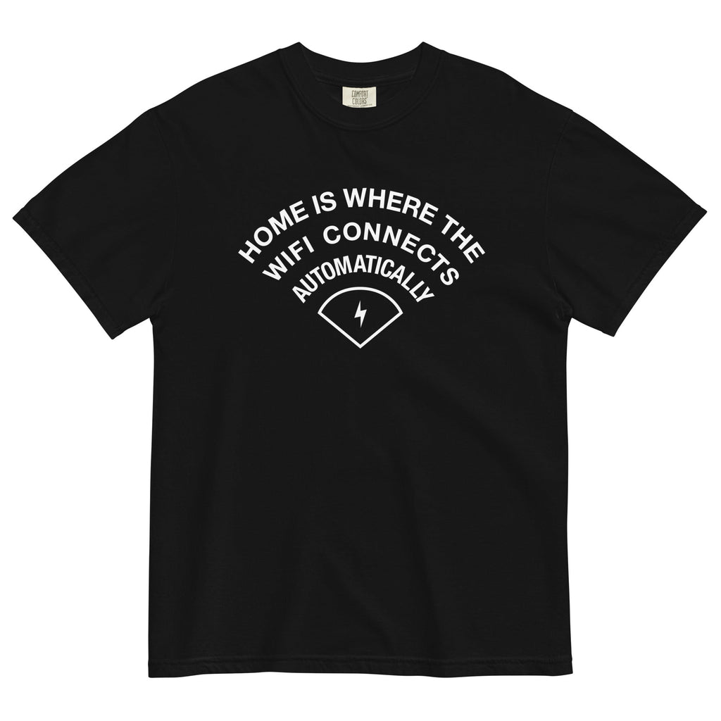 Home Is Where The WiFI Connects Automatically Men's Relaxed Fit Tee Hoodie, Sweatshirt | CoreVibeTees.com (Image 2)