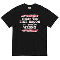 Either You Like Bacon Or You're Wrong Men's Relaxed Fit Tee Hoodie, Sweatshirt | CoreVibeTees.com (Image 1)