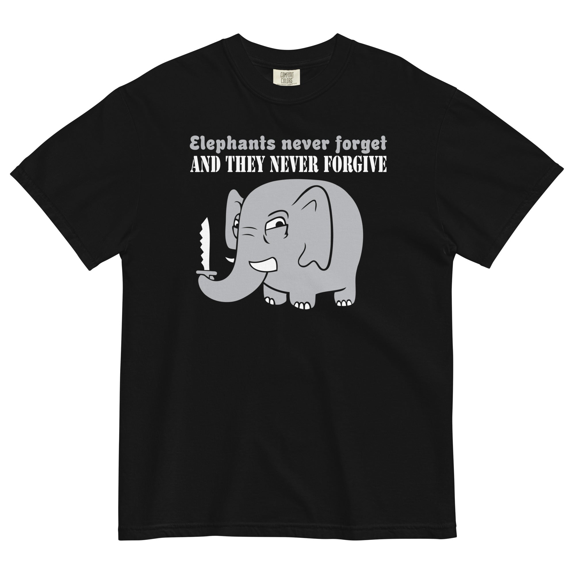 Elephants Never Forgive Men's Relaxed Fit Tee Hoodie, Sweatshirt | CoreVibeTees.com (Image 2)