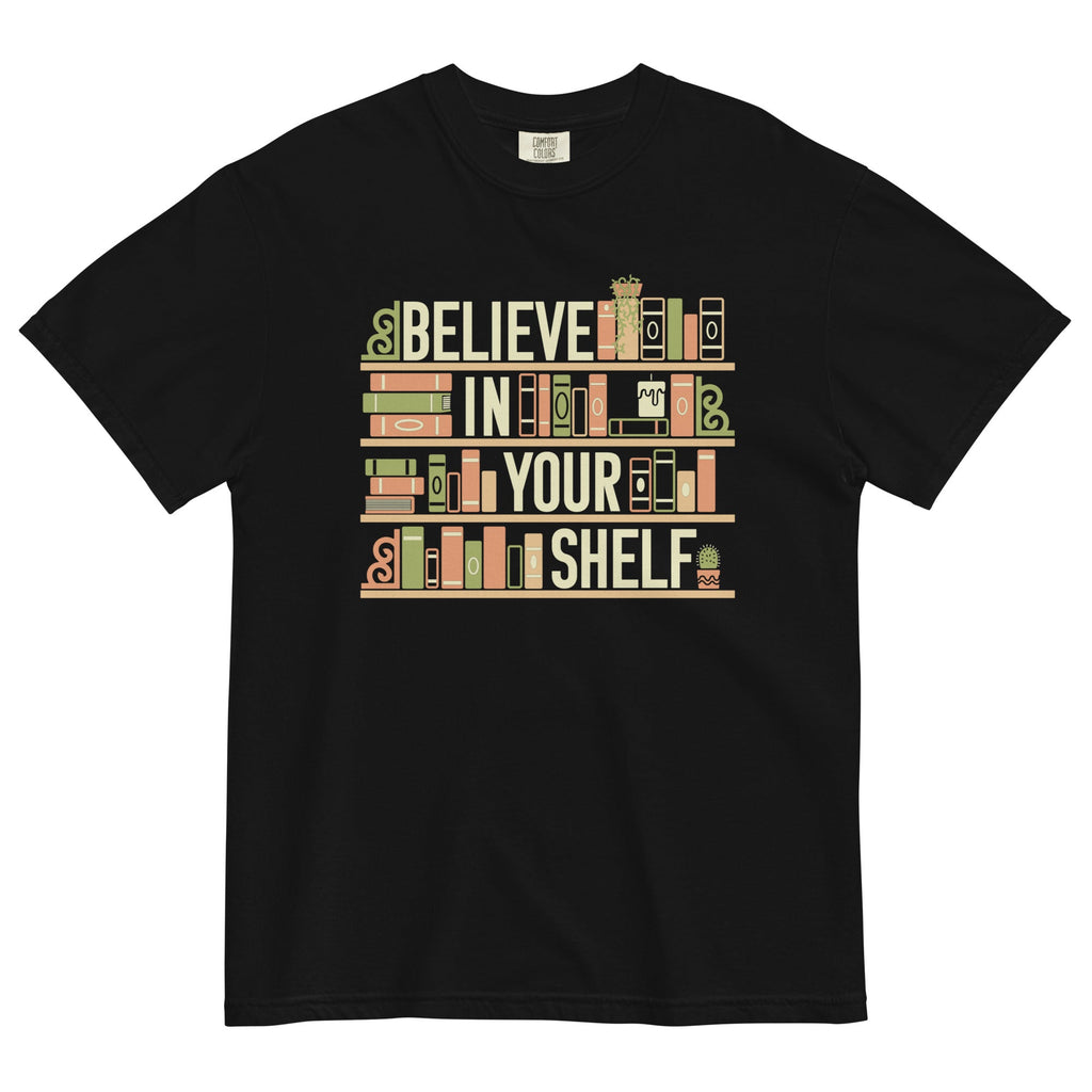 Believe In Your Shelf Men's Relaxed Fit Tee Hoodie, Sweatshirt | CoreVibeTees.com (Image 1)