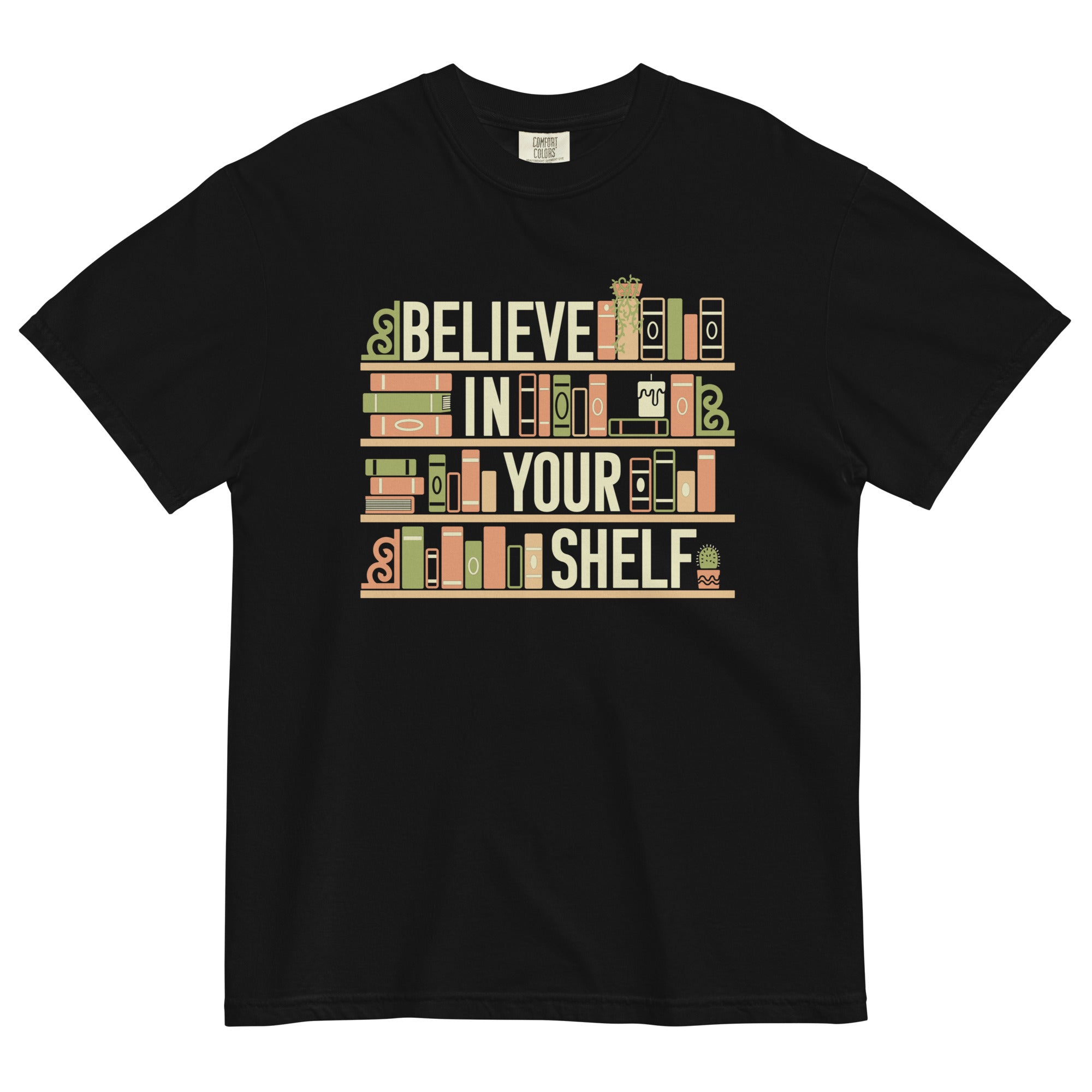 Believe In Your Shelf Men's Relaxed Fit Tee Hoodie, Sweatshirt | CoreVibeTees.com (Image 1)