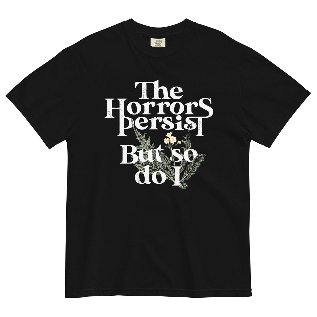 The Horrors Persist But So Do I Men's Relaxed Fit Tee Hoodie, Sweatshirt | CoreVibeTees.com (Image 5)