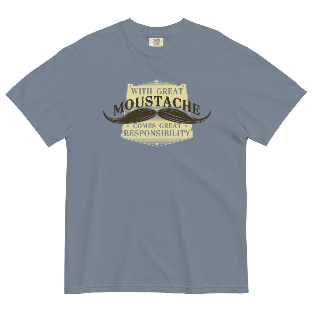 With Great Moustache Men's Relaxed Fit Tee Hoodie, Sweatshirt | CoreVibeTees.com (Image 3)