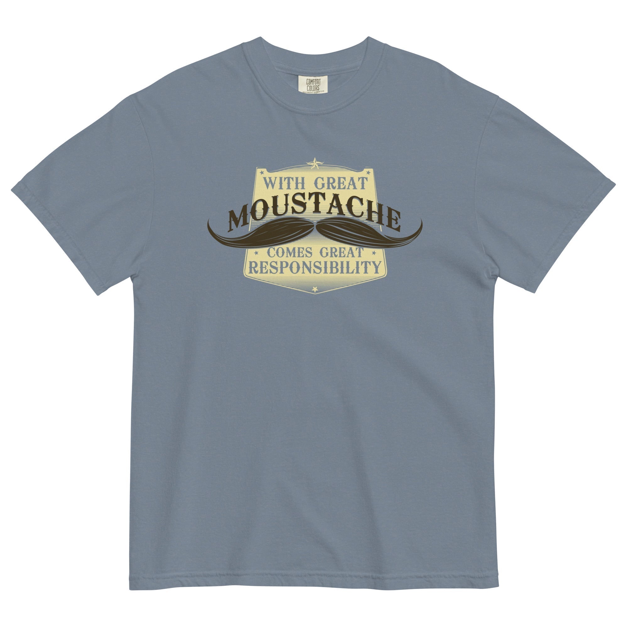 With Great Moustache Men's Relaxed Fit Tee Hoodie, Sweatshirt | CoreVibeTees.com (Image 3)