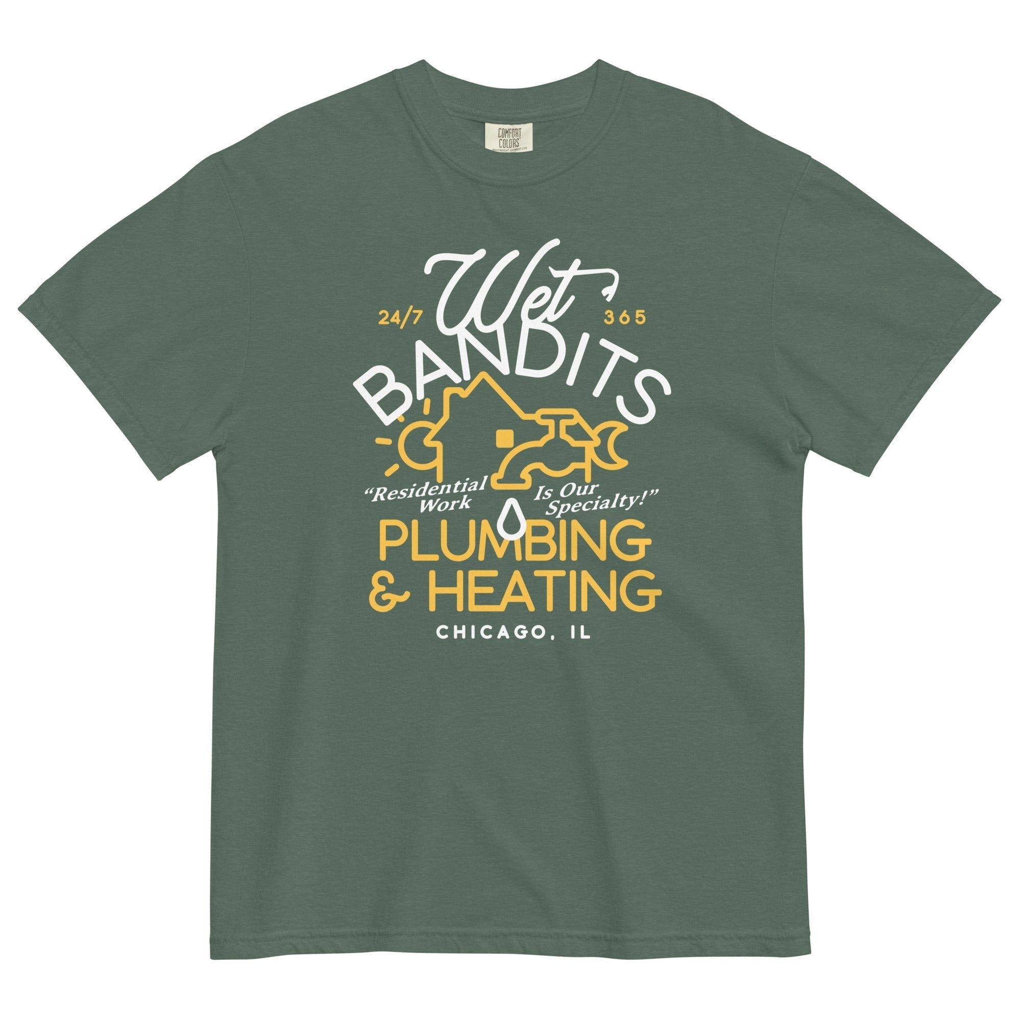 Wet Bandits Plumbing & Heating Men's Relaxed Fit Tee Hoodie, Sweatshirt | CoreVibeTees.com (Image 2)