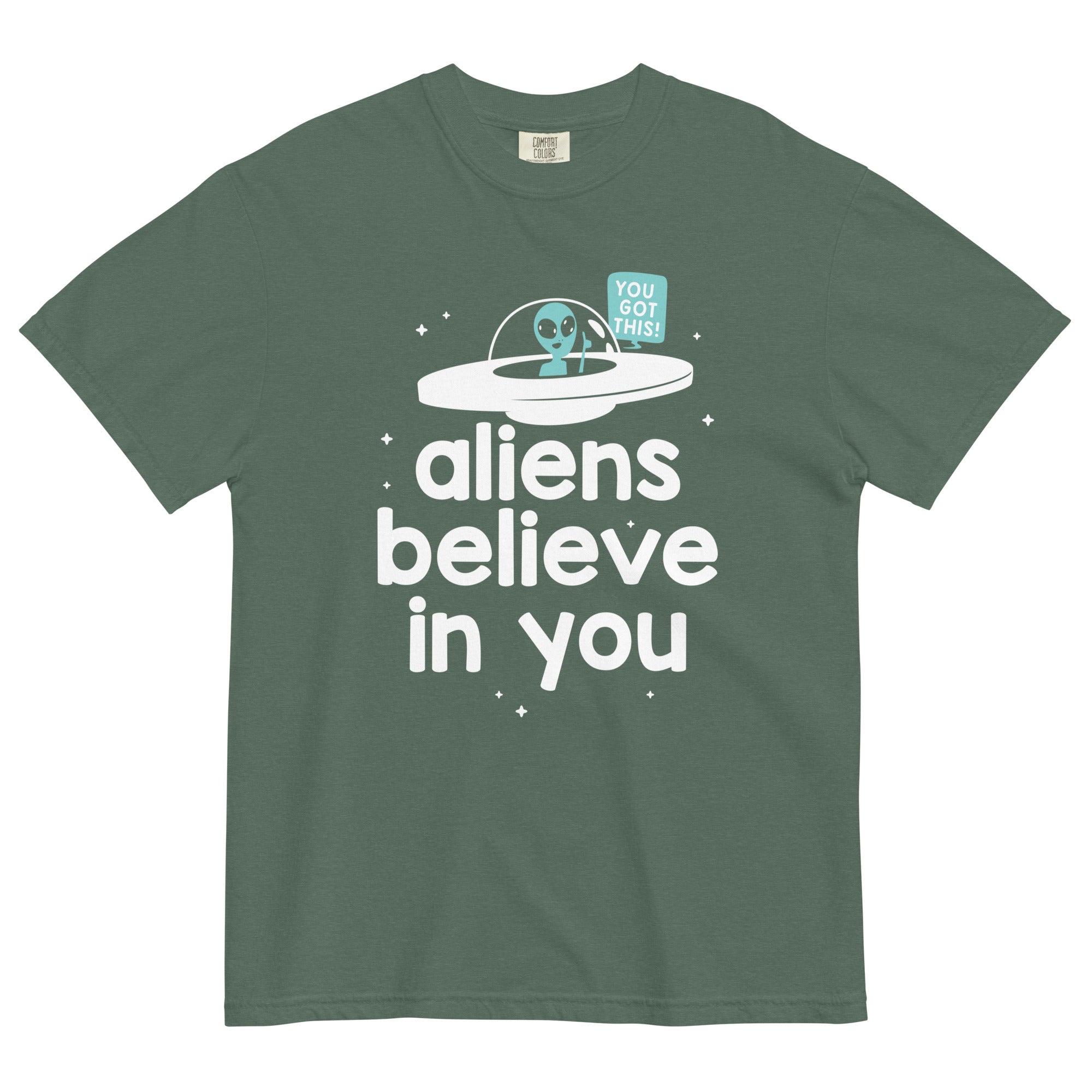 Aliens Believe In You Men's Relaxed Fit Tee Hoodie, Sweatshirt | CoreVibeTees.com (Image 5)
