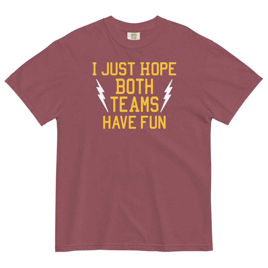 I Just Hope Both Teams Have Fun Men's Relaxed Fit Tee Hoodie, Sweatshirt | CoreVibeTees.com (Image 3)