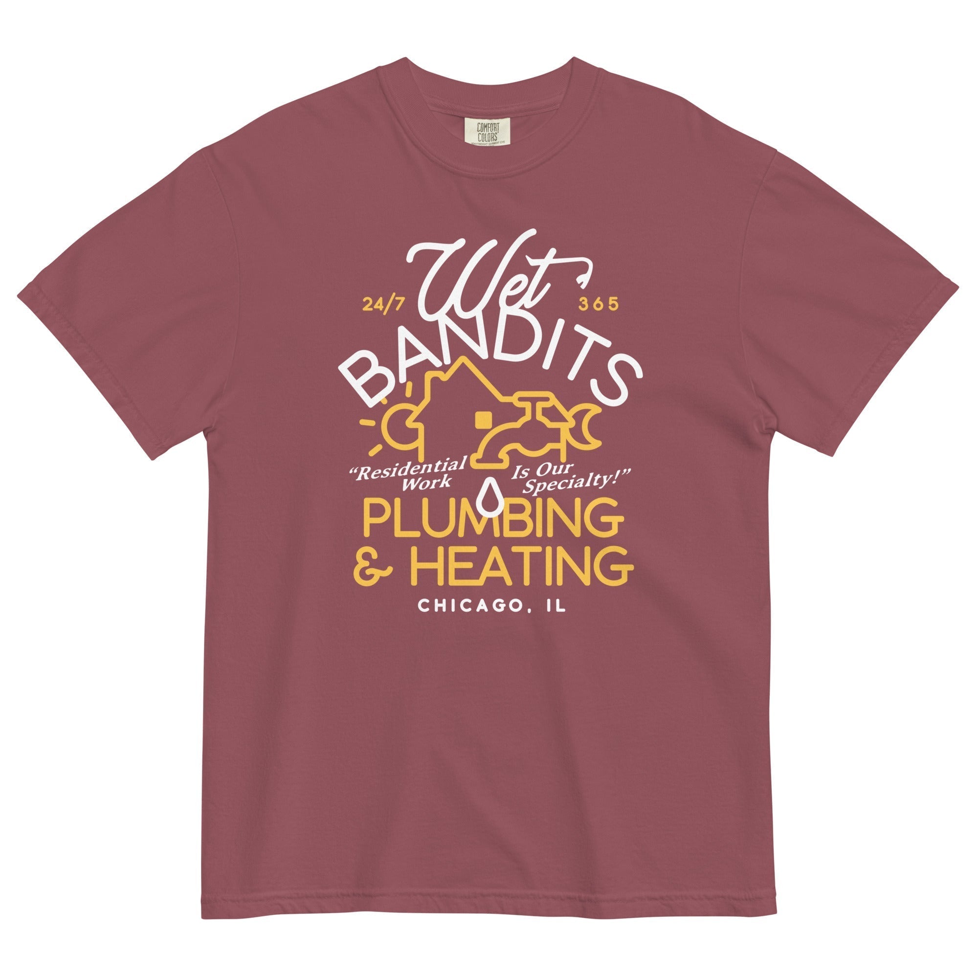 Wet Bandits Plumbing & Heating Men's Relaxed Fit Tee Hoodie, Sweatshirt | CoreVibeTees.com (Image 1)