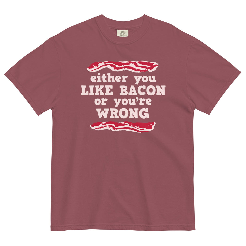 Either You Like Bacon Or You're Wrong Men's Relaxed Fit Tee Hoodie, Sweatshirt | CoreVibeTees.com (Image 3)