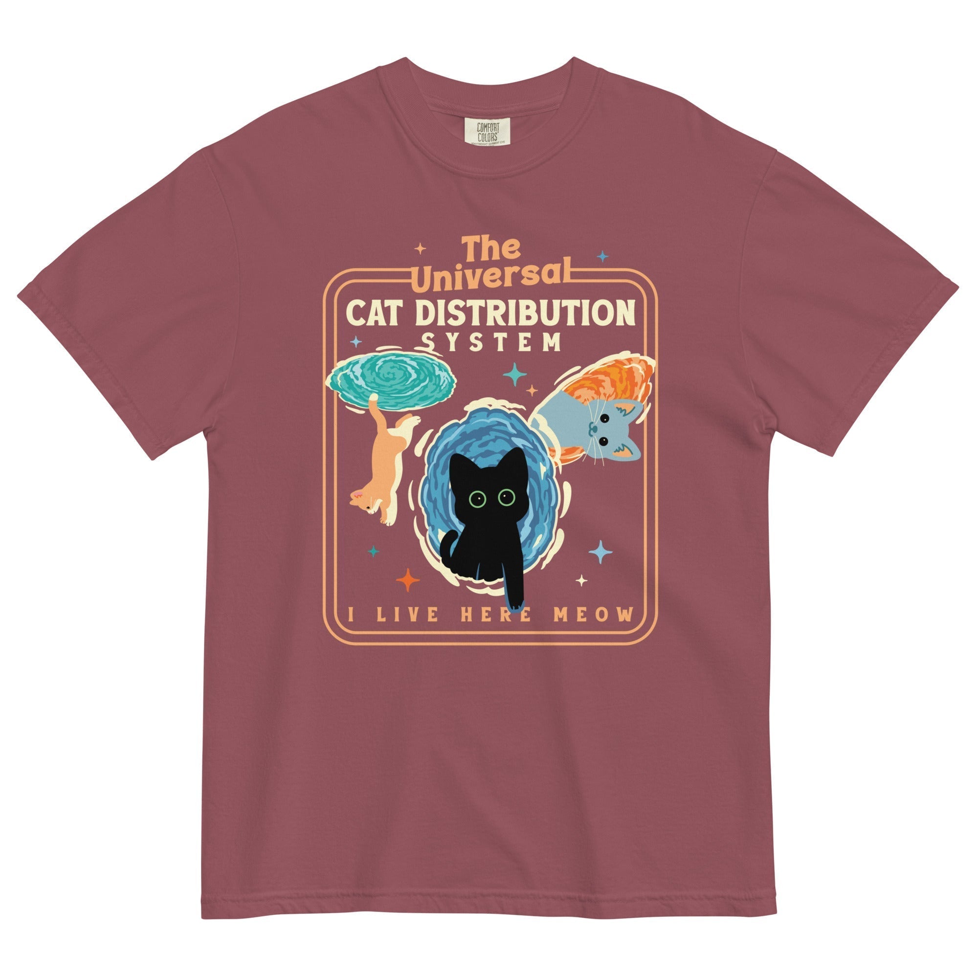 The Universal Cat Distribution System Men's Relaxed Fit Tee Hoodie, Sweatshirt | CoreVibeTees.com (Image 3)