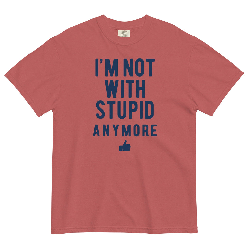 I'm Not With Stupid Anymore Men's Relaxed Fit Tee Hoodie, Sweatshirt | CoreVibeTees.com (Image 2)