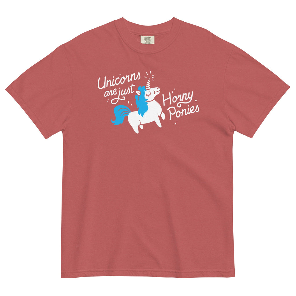 Unicorns Are Just Horny Ponies Men's Relaxed Fit Tee Hoodie, Sweatshirt | CoreVibeTees.com (Image 3)