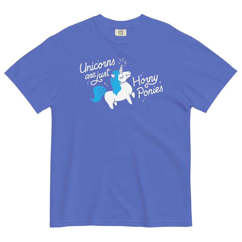 Unicorns Are Just Horny Ponies Men's Relaxed Fit Tee Hoodie, Sweatshirt | CoreVibeTees.com (Image 4)