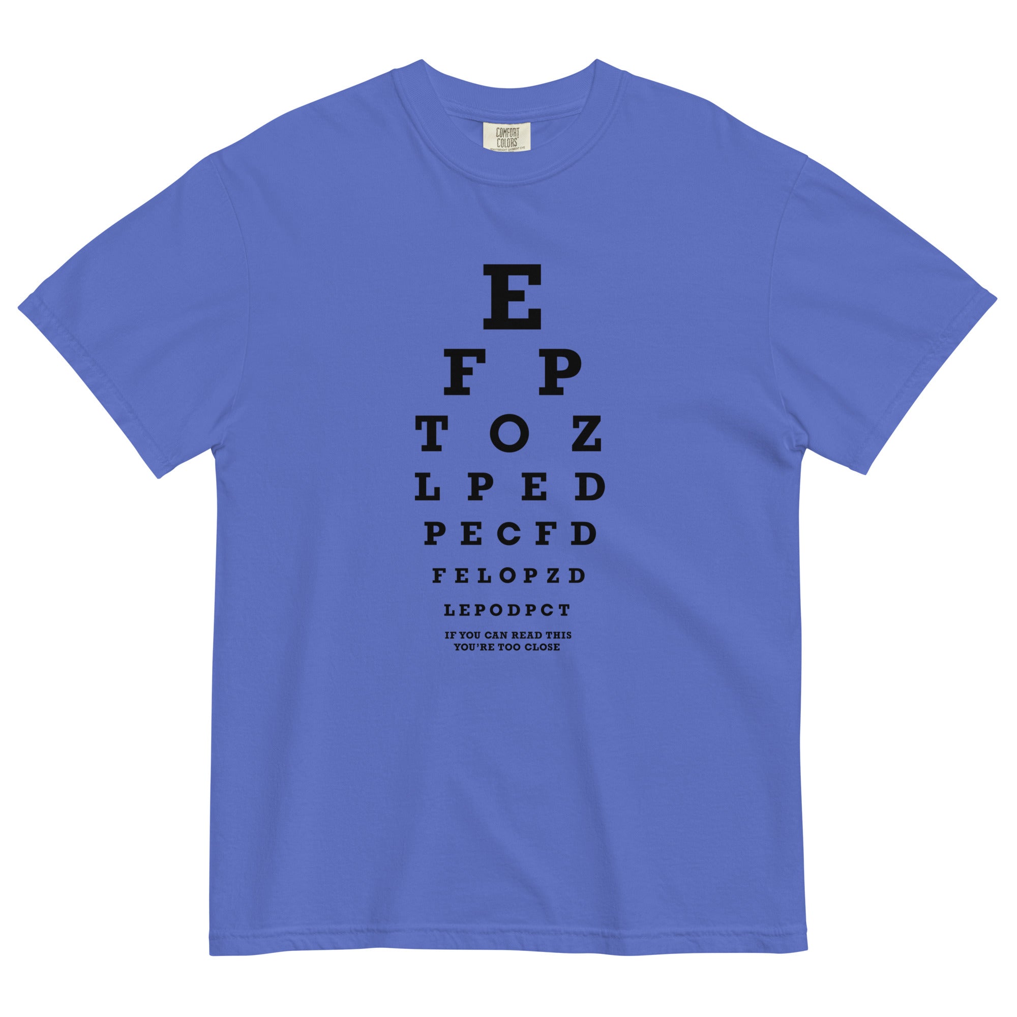 Too Close Eye Chart Men's Relaxed Fit Tee Hoodie, Sweatshirt | CoreVibeTees.com (Image 2)