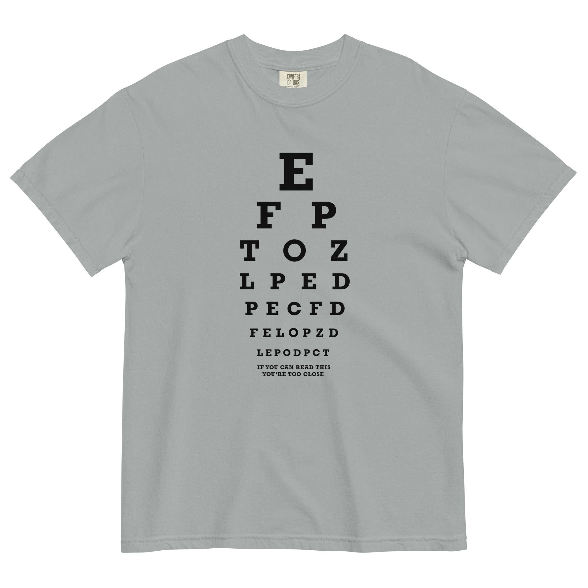 Too Close Eye Chart Men's Relaxed Fit Tee Hoodie, Sweatshirt | CoreVibeTees.com (Image 1)
