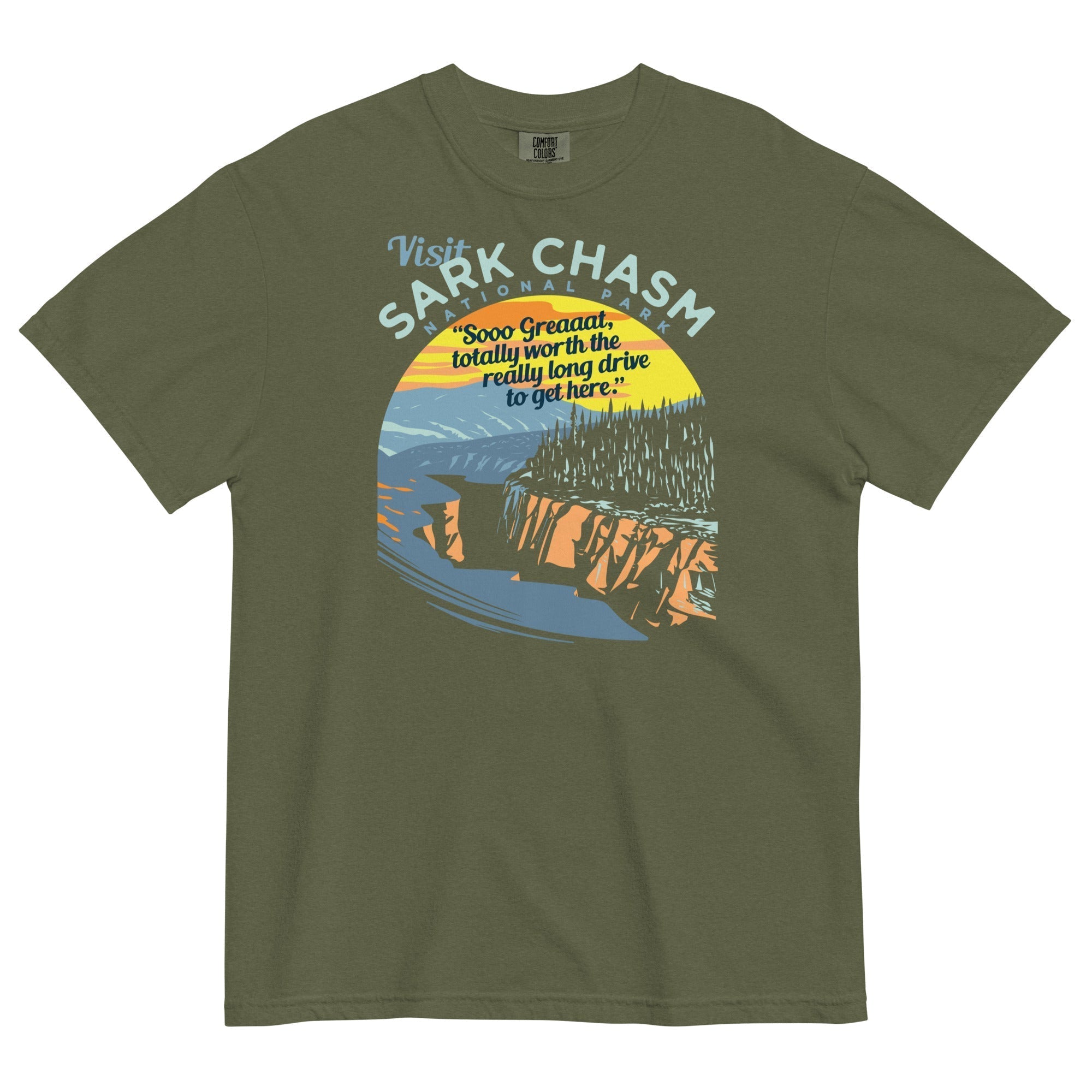 Visit Sark Chasm Men's Relaxed Fit Tee Hoodie, Sweatshirt | CoreVibeTees.com (Image 3)