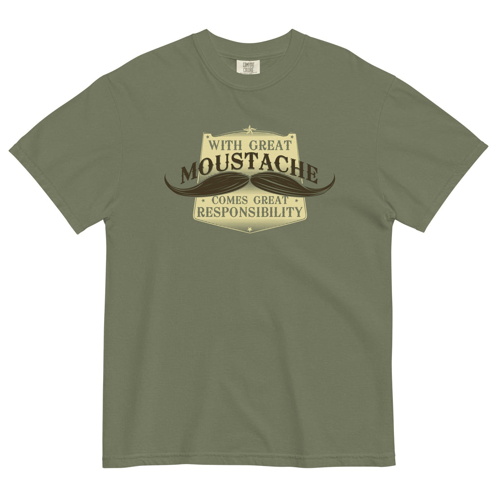 With Great Moustache Men's Relaxed Fit Tee Hoodie, Sweatshirt | CoreVibeTees.com (Image 1)